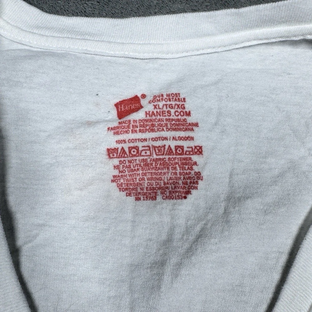 Hanes White V Neck Undershirts Mens XL 3‎ Pack Cotton Short Sleeve Tee